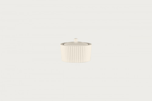 Sucrier & couvercle rond blanc porcelaine bone china 28 cl Ø 10 cm Spectra Rak