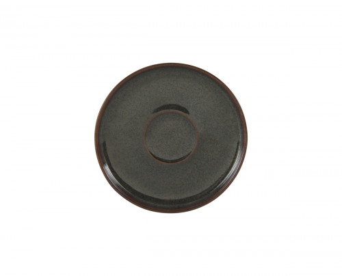 Sous tasse expresso rond Marron Bleu grès émaillé Ø 12 cm Amber Accolade