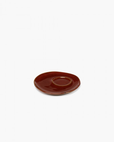 Sous tasse à espresso rond Venetian red grès émaillé 11 cm La Mère Serax