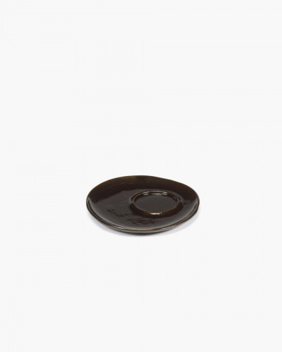 Sous tasse à espresso rond ébène grès émaillé 11 cm La Mère Serax
