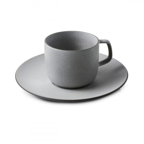 Tasse et sous tasse à expresso rond poivre porcelaine culinaire 8 cl Ø 13 cm Equinoxe Revol