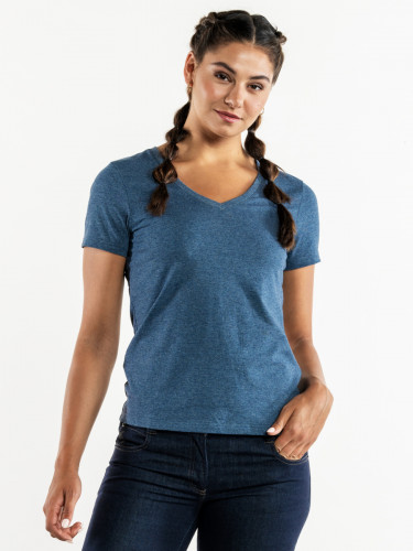 Tee shirt manche courte recyclé bleu XXL Tierra Blue Melee Chaud Devant
