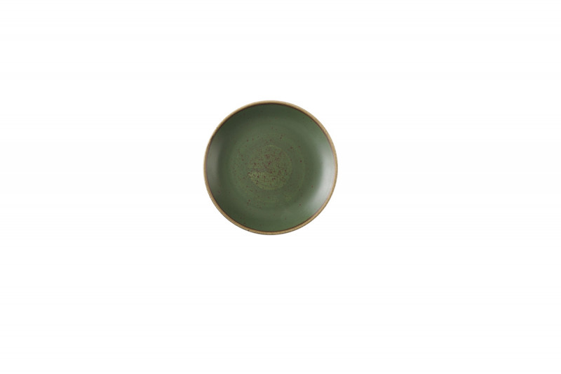 Assiette coupe plate rond Sorrel Green porcelaine vitrifiée Ø 16,5 cm Stonecast Churchill