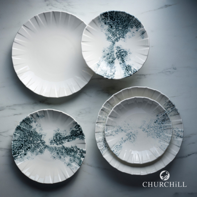 Assiette coupe plate porcelaine vitrifiée Ø 27 cm Smoke Churchill