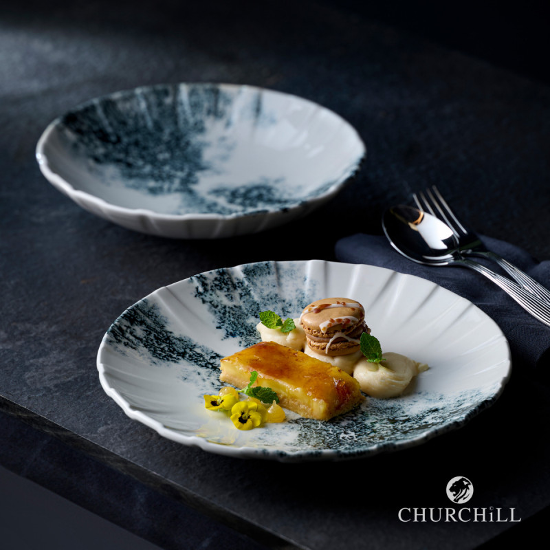 Assiette coupe plate porcelaine vitrifiée Ø 27 cm Smoke Churchill