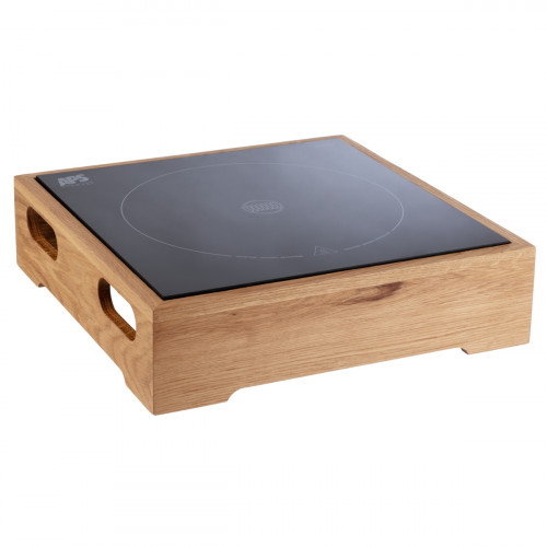 Plaque induction avec base bois verre 39x39x10 cm Valo Aps