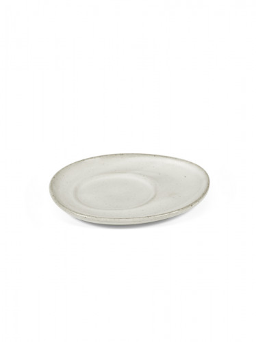 Sous tasse à expresso ovale Off White grès émaillé 12 cm Out Of Lines Serax