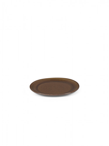 Assiette coupe plate ovale ocre grès émaillé 18x16 cm Out Of Lines Serax