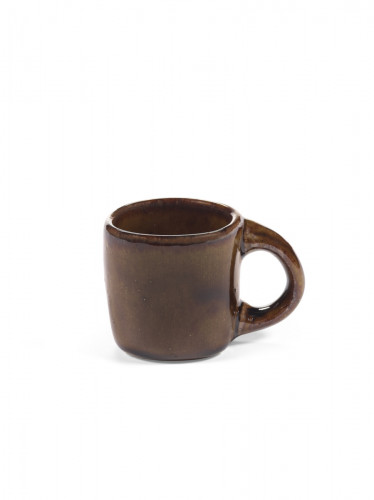 Tasse à expresso ovale ocre grès émaillé 10 cl 7 cm Out Of Lines Serax