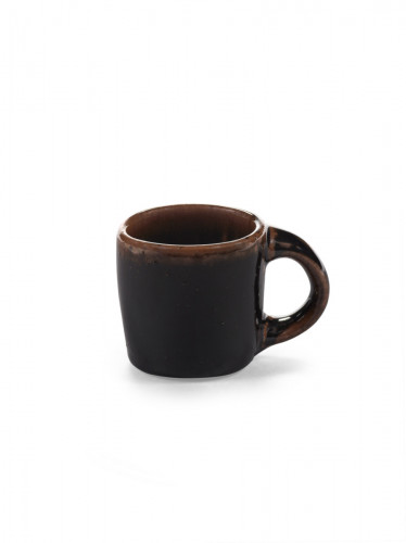 Tasse à expresso ovale Brown grès émaillé 10 cl 7 cm Out Of Lines Serax