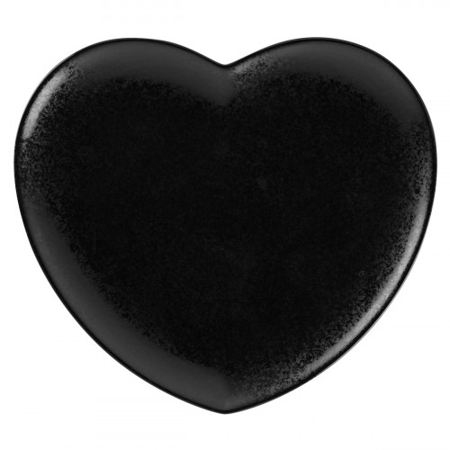 Assiette coupe plate noir porcelaine 23x20,5 cm Cliché Rak