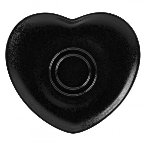Sous tasse double empreinte noir porcelaine 16 cm Cliché Rak