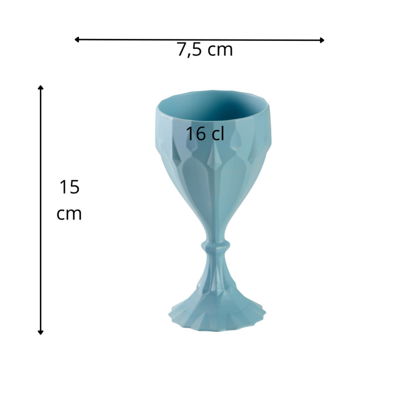 Verre à pied bleu ocean fibre végétale 16 cl Banquise Liliroc Saint Romain