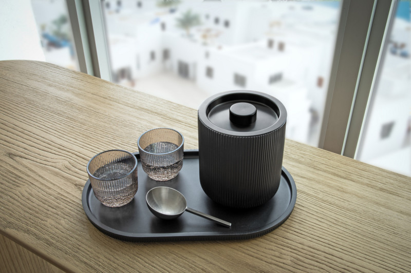 Seau à glace noir Ø 14,6 cm 17,9 cm Casablanca Foh