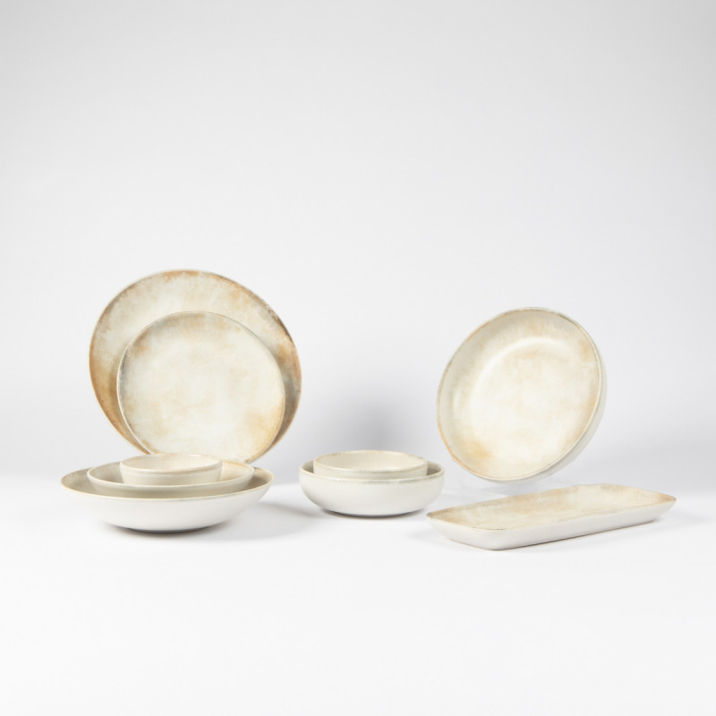 Assiette creuse beige grès émaillé Ø 16 cm Sahara Accolade
