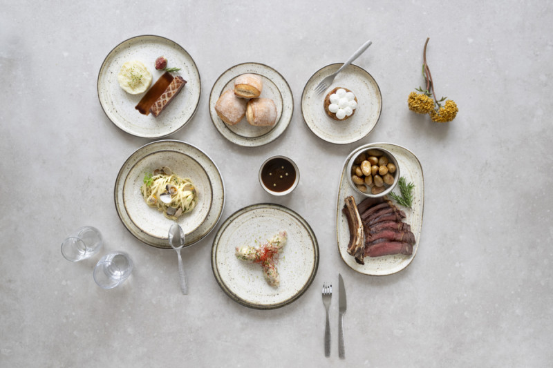 Assiette coupe creuse rond beige porcelaine Ø 21,5 cm Lunéa Pro.mundi