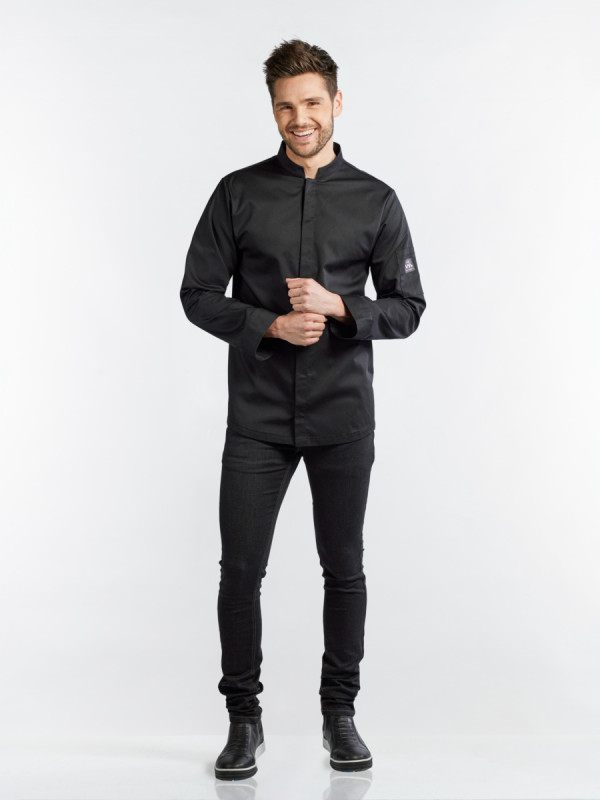 Veste de cuisine manches longues noir M Sabor Chaud Devant