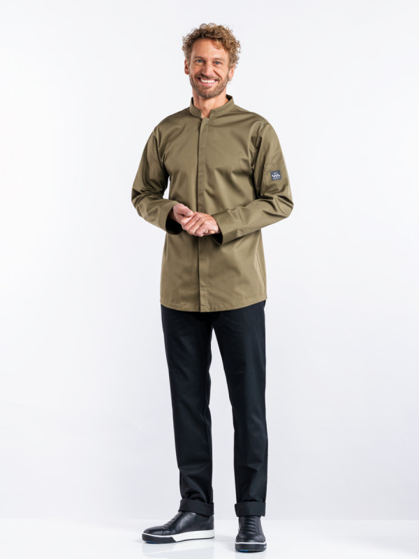 Veste de cuisine manches longues olive XXXXL Sabor Chaud Devant
