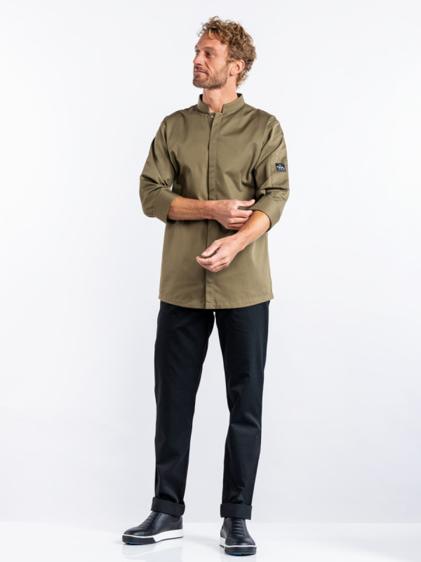 Veste de cuisine manches longues olive XXXXL Sabor Chaud Devant
