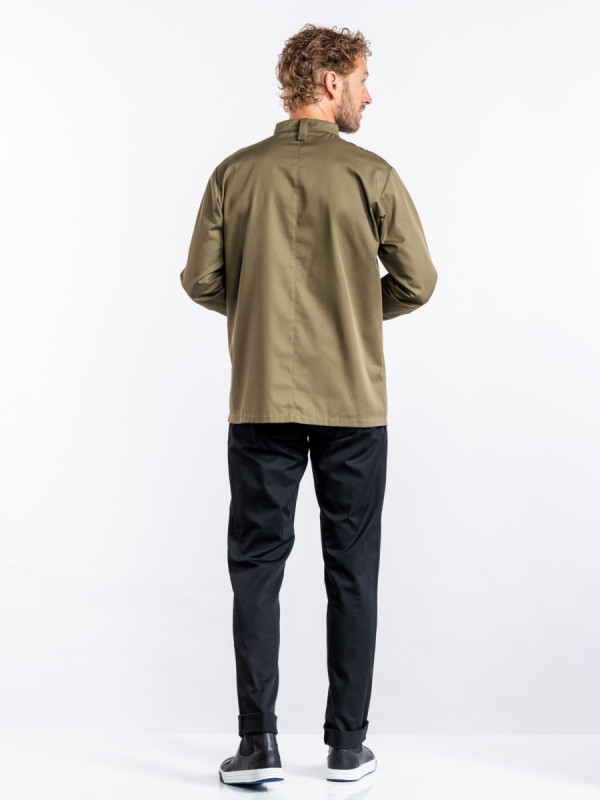 Veste de cuisine manches longues olive XXXXL Sabor Chaud Devant
