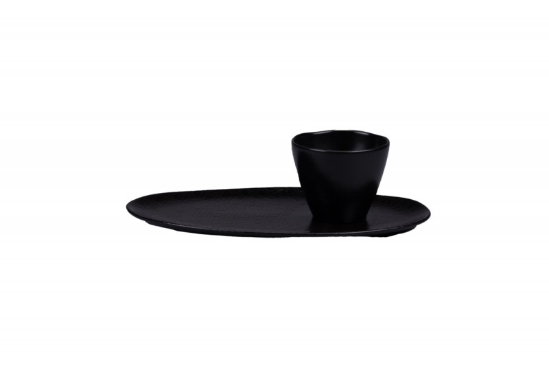 Sous tasse organique Speckle porcelaine vitrifiée Ø 25 cm Between Rak